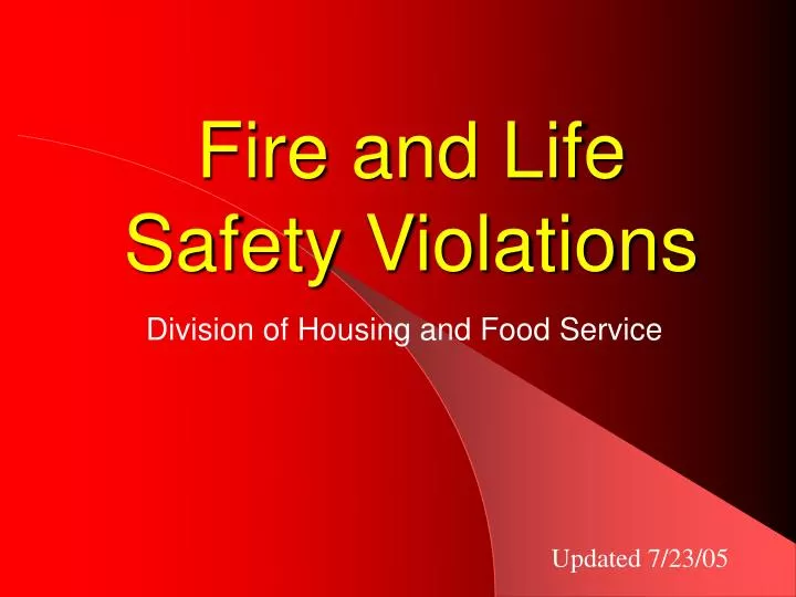 fire and life safety violations