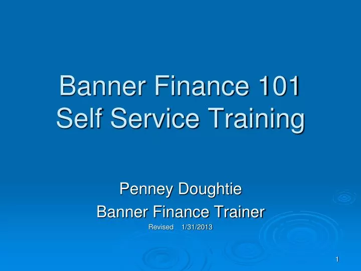 banner finance 101 self service training