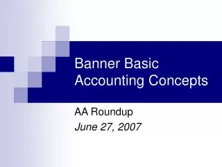 Banner Basic Accounting Concepts