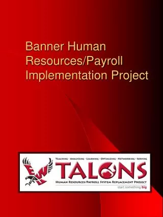 Banner Human Resources/Payroll Implementation Project