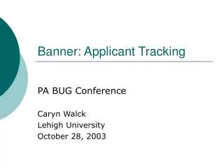 Banner: Applicant Tracking
