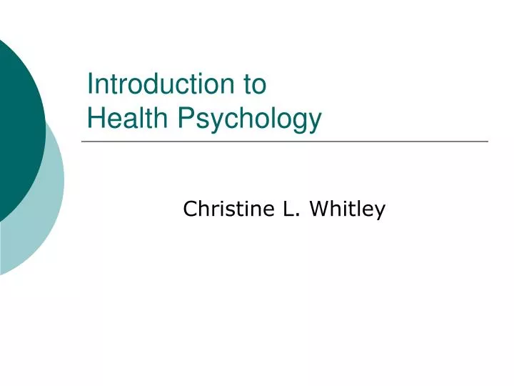 introduction to health psychology
