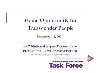 Equal Opportunity for Transgender People