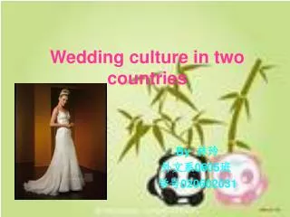 Wedding culture in two countries