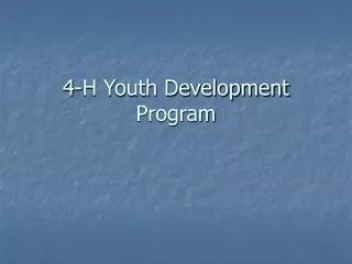 4-H Youth Development Program