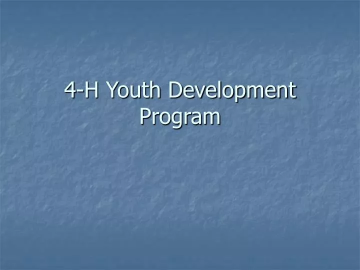 4 h youth development program
