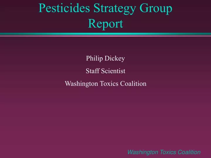 pesticides strategy group report