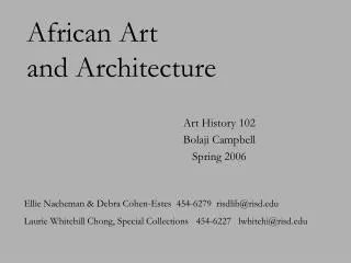 African Art and Architecture