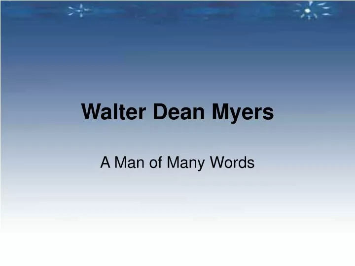 walter dean myers
