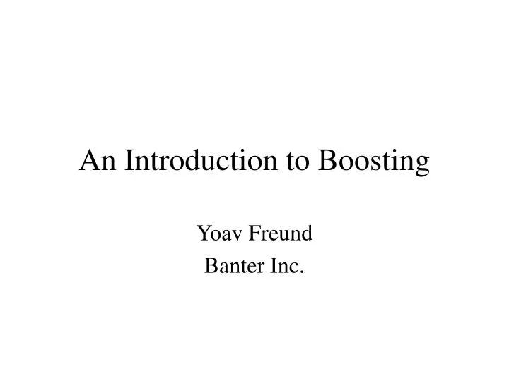 an introduction to boosting