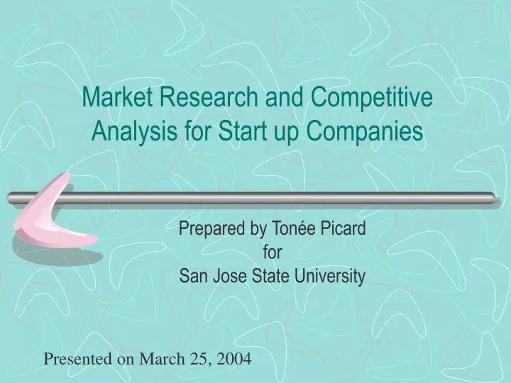 market research and competitive analysis for start up companies