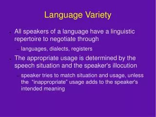 Language Variety