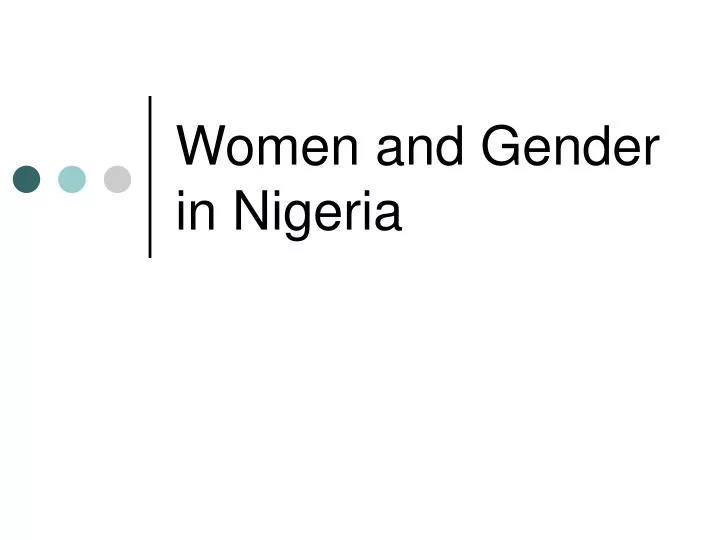 women and gender in nigeria