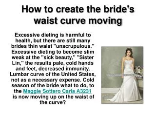 How to create the bride's waist curve moving