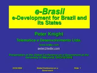 e-Brasil e-Development for Brazil and its States