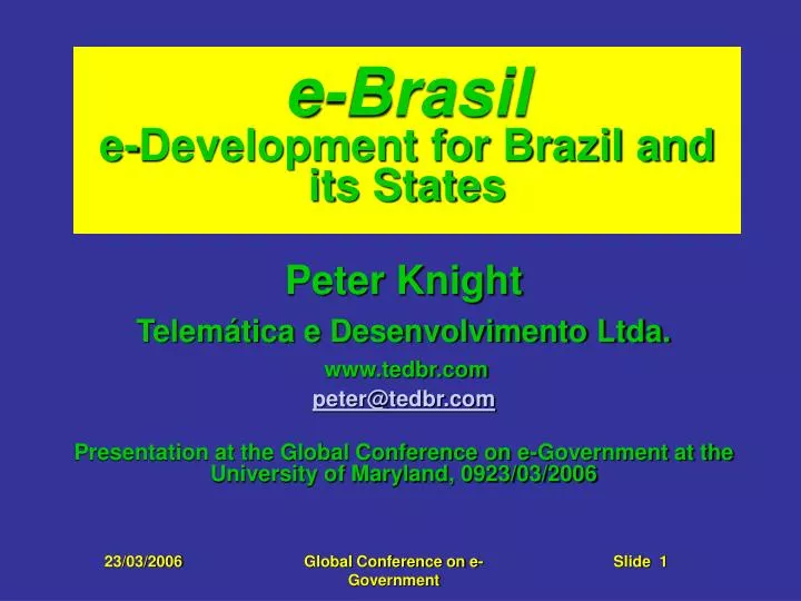 e brasil e development for brazil and its states