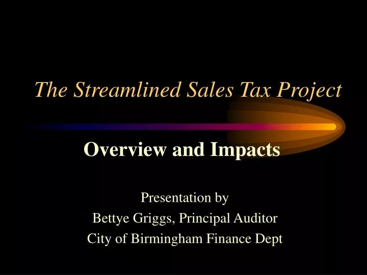 the streamlined sales tax project