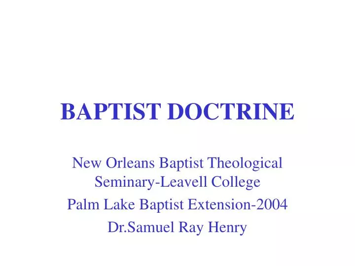 baptist doctrine