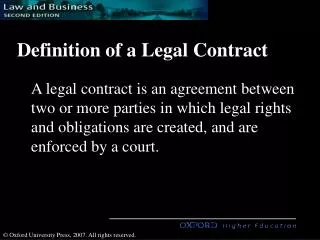 Definition of a Legal Contract