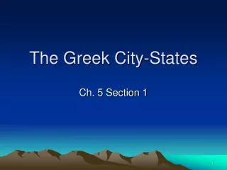 The Greek City-States