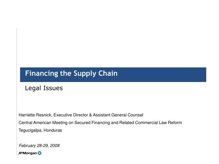 financing the supply chain