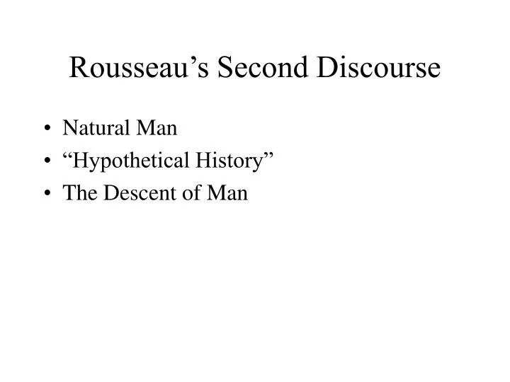 rousseau s second discourse
