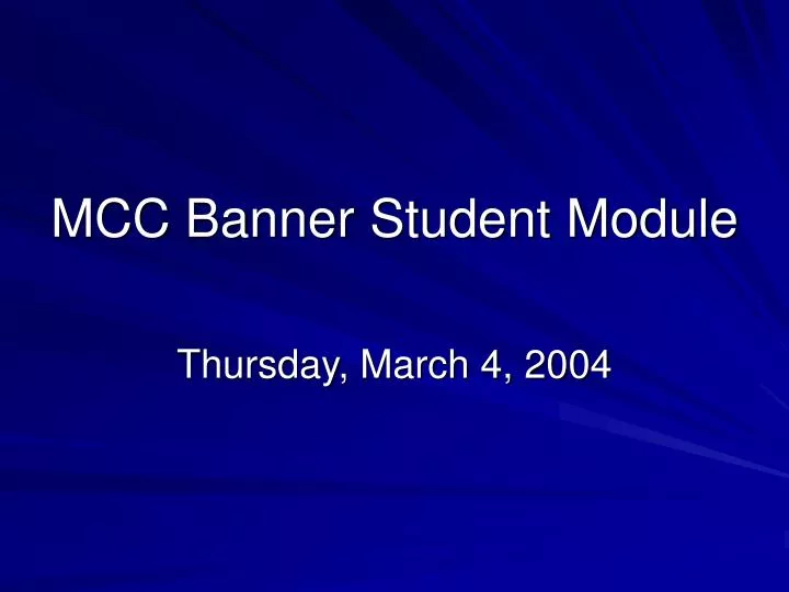 mcc banner student module