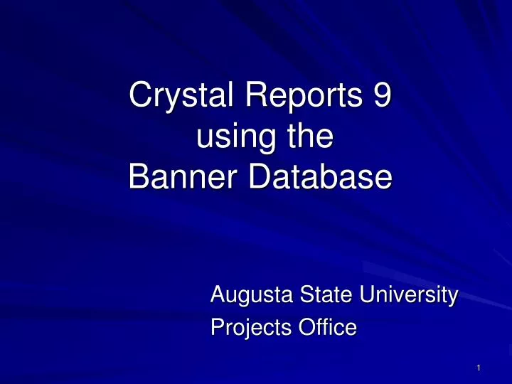 crystal reports 9 using the banner database