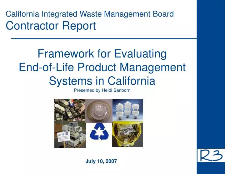 california integrated waste management board contractor report