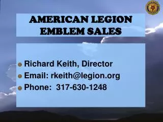 American legion emblem sales