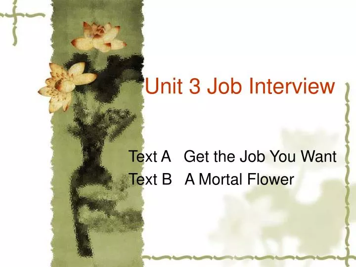 unit 3 job interview