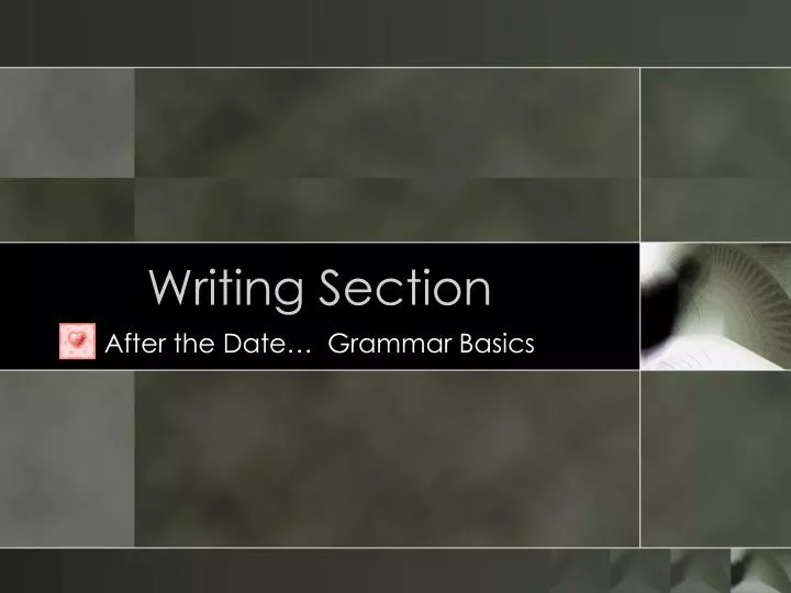 writing section