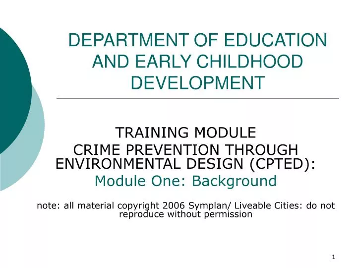 department of education and early childhood development