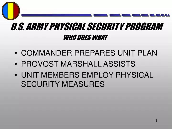 u s army physical security program