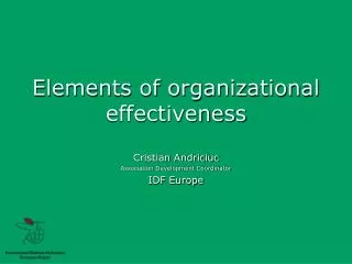 Elements of organizational effectiveness
