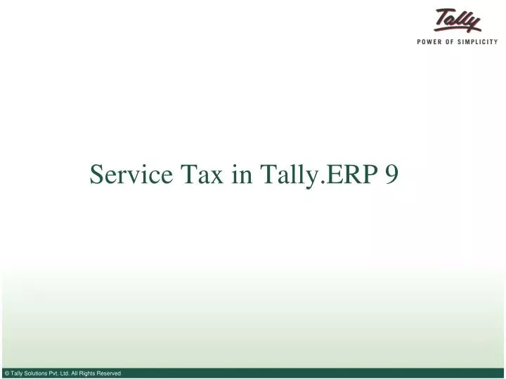 service tax in tally erp 9