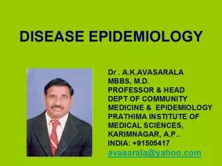 DISEASE EPIDEMIOLOGY