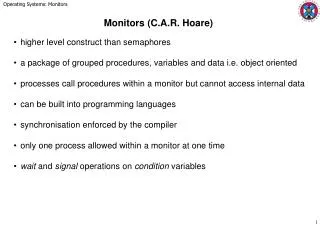 Monitors (C.A.R. Hoare)