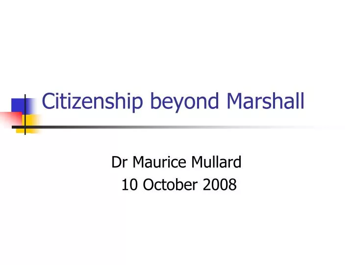 citizenship beyond marshall