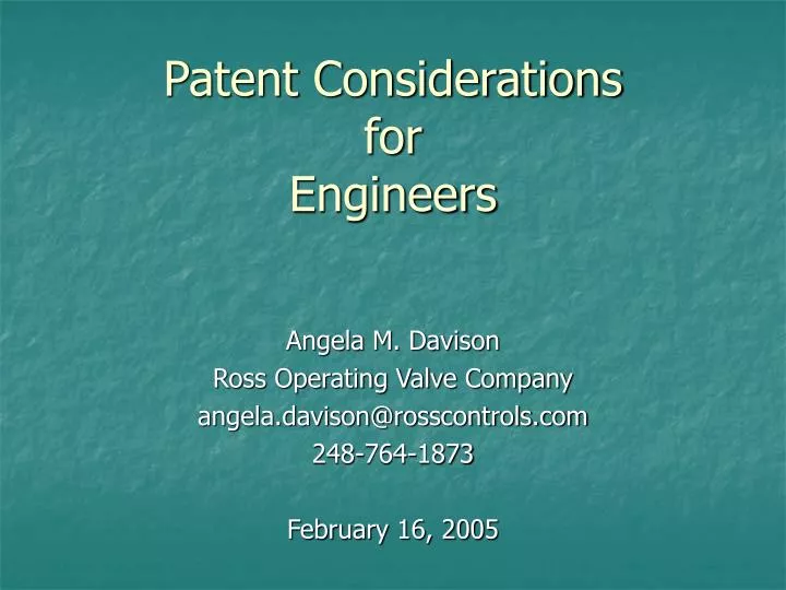 patent considerations for engineers