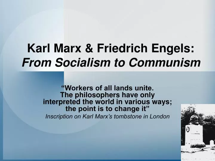 karl marx friedrich engels from socialism to communism