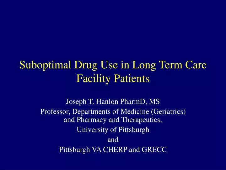 suboptimal drug use in long term care facility patients