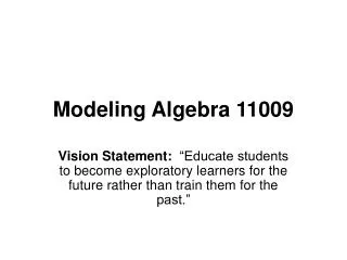 Modeling Algebra 11009