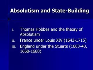 Absolutism and State-Building