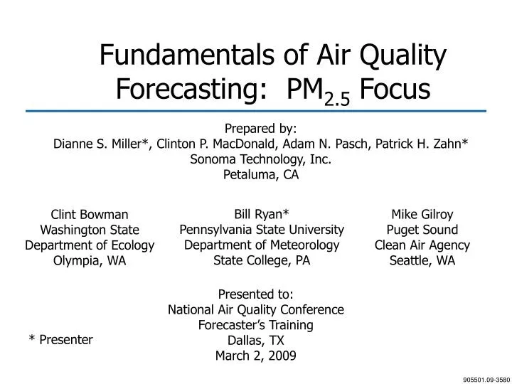 fundamentals of air quality forecasting pm 2 5 focus