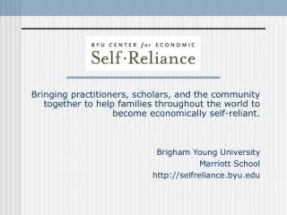 Bringing practitioners, scholars, and the community together to help families throughout the world to become economicall