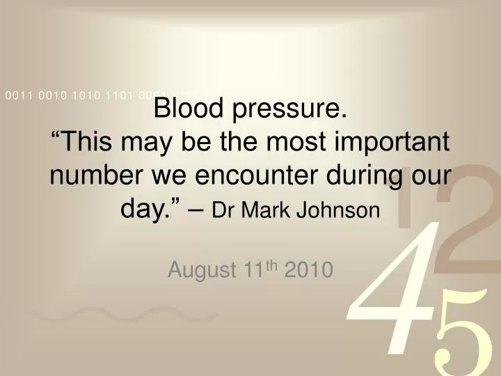 blood pressure this may be the most important number we encounter during our day dr mark johnson