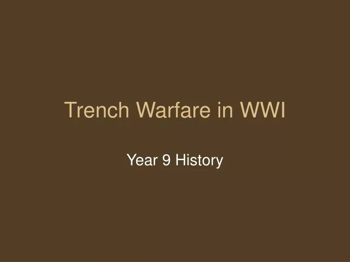 trench warfare in wwi