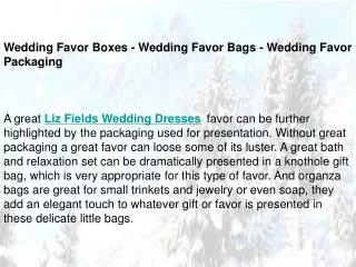 Wedding Favor Boxes - Wedding Favor Bags - Wedding Favor Pac