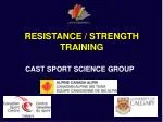 RESISTANCE / STRENGTH TRAINING - slide 1